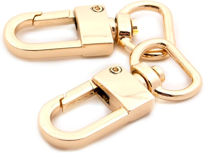 Swivel Snap Hook, 10 PCS Push Lobster Clasps Clips Bag Charm for Replacement Craft Lanyard Purse Making (Gold,5/9")