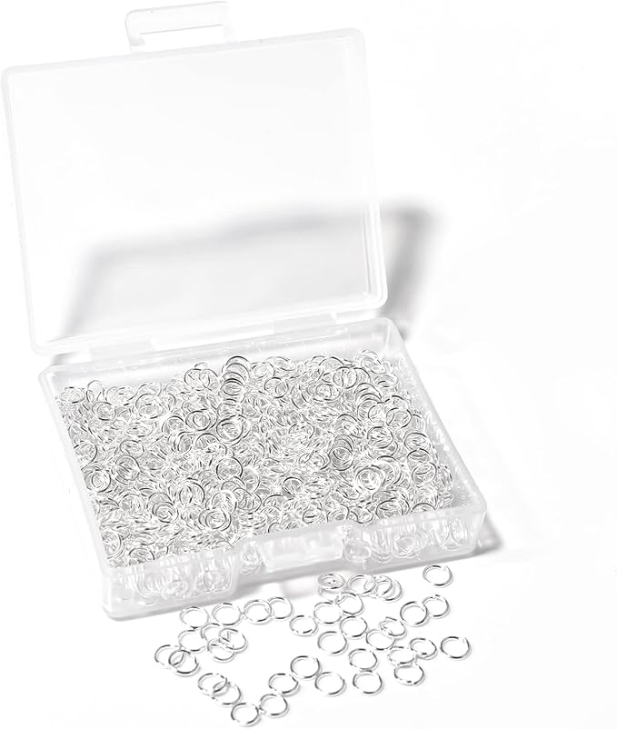 1000 Pcs 4mm Open Jump Rings Silver Plated Jump Rings for Jewelry Making Iron Made Single Ring Bulk for DIY Craft Earring Necklace Bracelet Pendant Choker Jewelry Making Findings