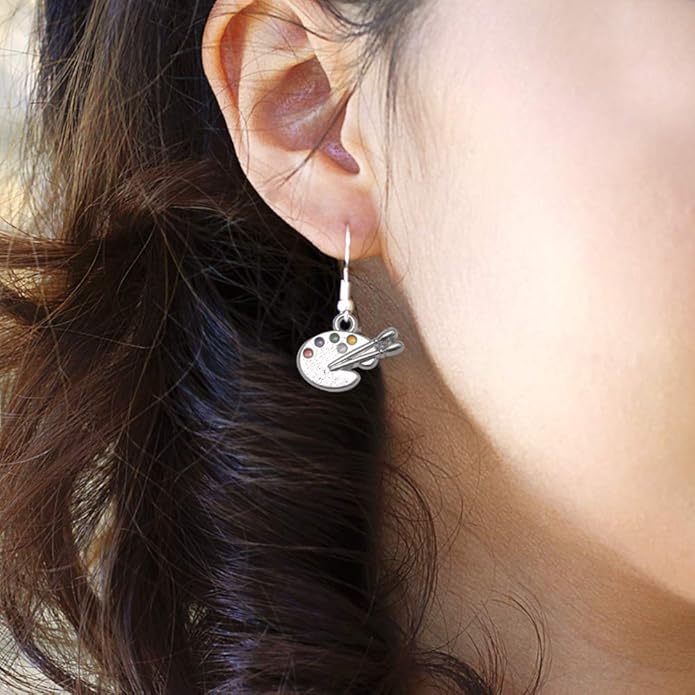 Inspired Silver - Silver Customized Charm French Hook Drop Earrings with Cubic Zirconia Jewelry