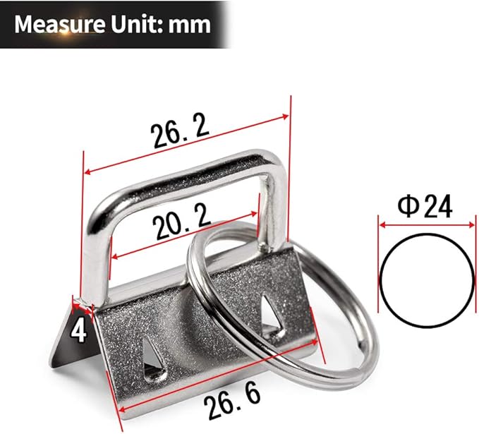 SPEEDWOX Key Fob Pliers and 20 Sets 1 Inch Key Fob Hardware with Keychain Split Rings Webbing Fabric Strapping Wristlet Set White Nickel Glass Breaking Pliers Tools Rubber Tips