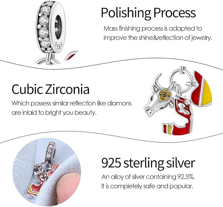 Pandach Animal Charm Bead fits Charms Bracelets for Woman-925 Sterling Silver Dangle Pendant Bead,Jewelry Beads Gifts for Women Bracelet&Necklace