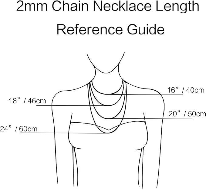 24 Pcs 24" 2mm Necklace Chains Stainless Steel Link Cable Chain Necklace Lobster Clasp Bulk for DIY Jewelry Making Supplies Accessories