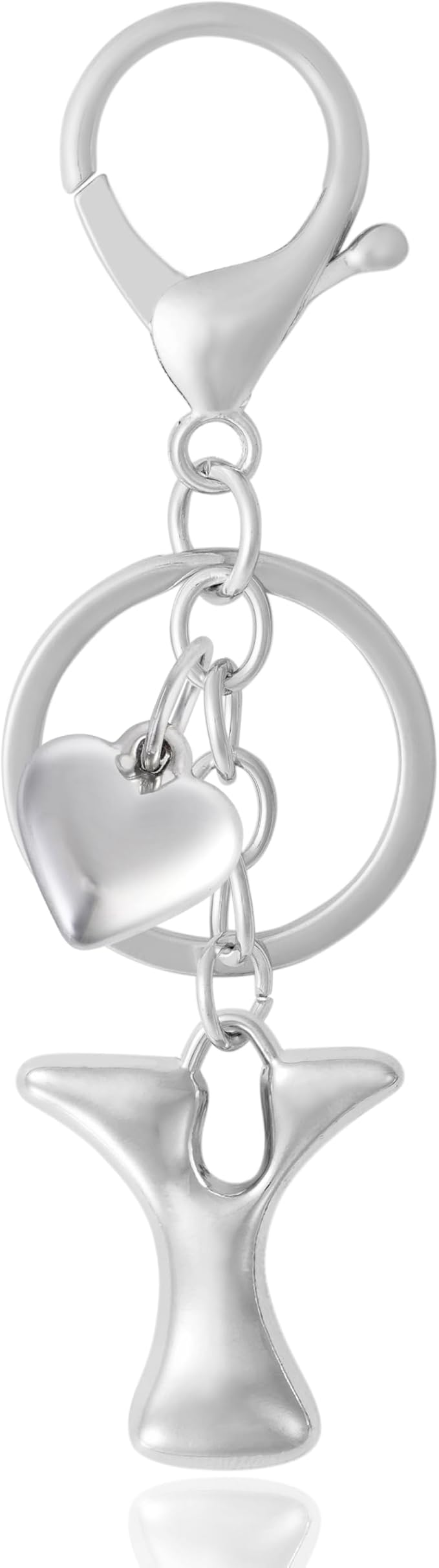 Heart Bubble Letter Keychain for Women, Girls - Cute Keychain with Initial - Alphabet Keychain for Bag Charm, Handbag
