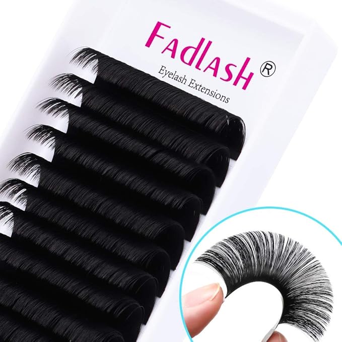 Mega Volume Lash Extensions 0.03-0.10mm C D CC DD L Curl 8-30mm Length Easy Fan Volume Lashes Self Fanning Eyelash Extensions 2D-20D (0.03-CC, 9-17mm Mix)