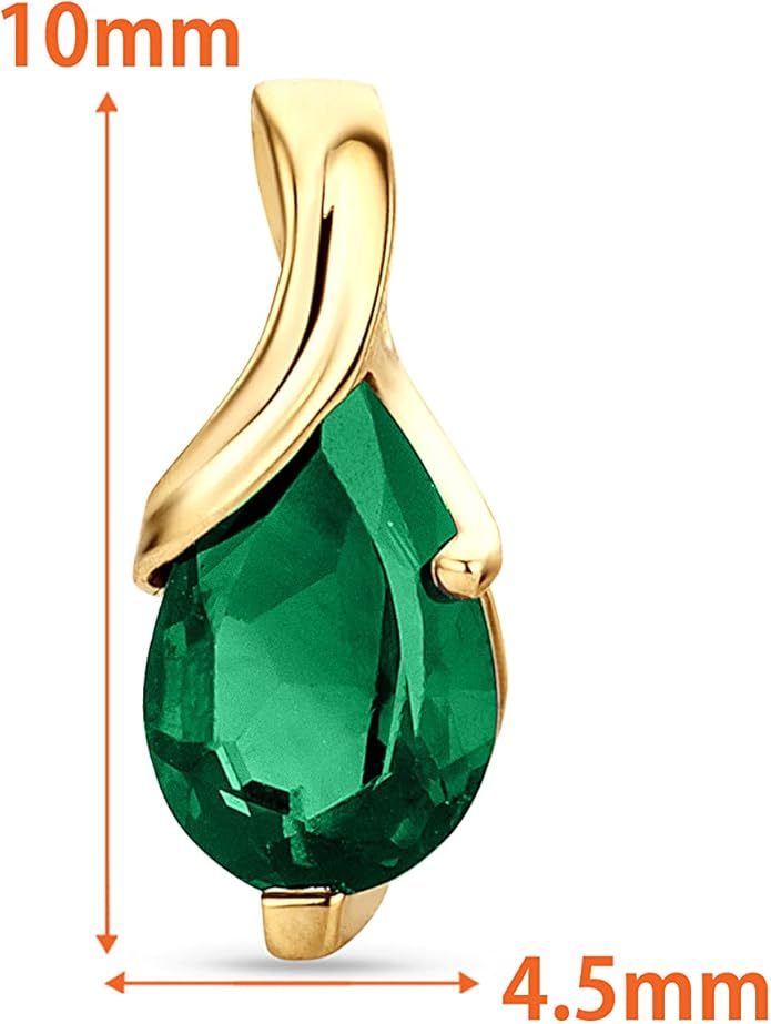 Orovi 0.40Inch 14K Gold Earrings for Women in 14K White Gold/Yellow Gold 585 with Pear-Shape Rubies/Sapphires/Emeralds/Blue Topaz/Amethysts Gemstones, Handmade Jewelry for Women, Dangle Earrings
