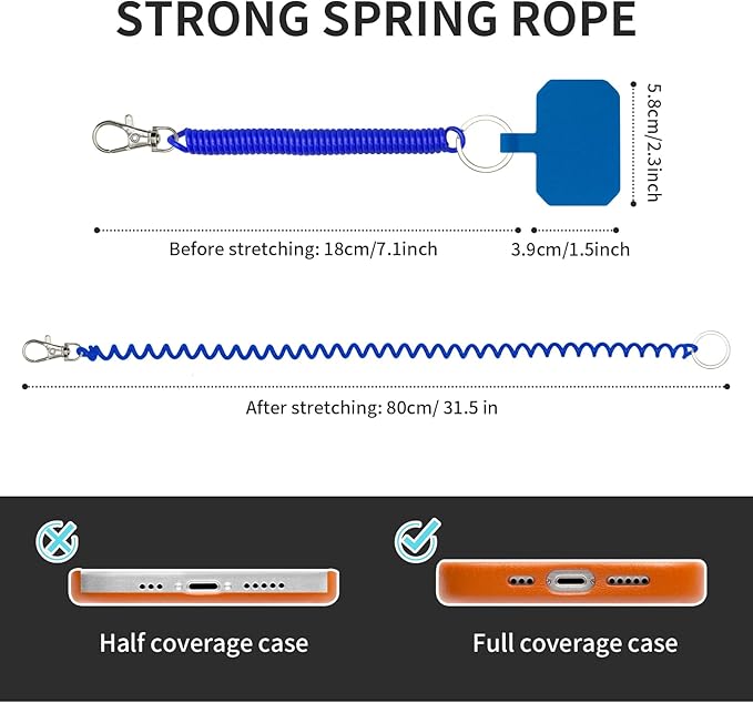 Phone Lanyard - Anti Theft & Drop Protection for iPhone, Most Cell Phones - Black & Blue