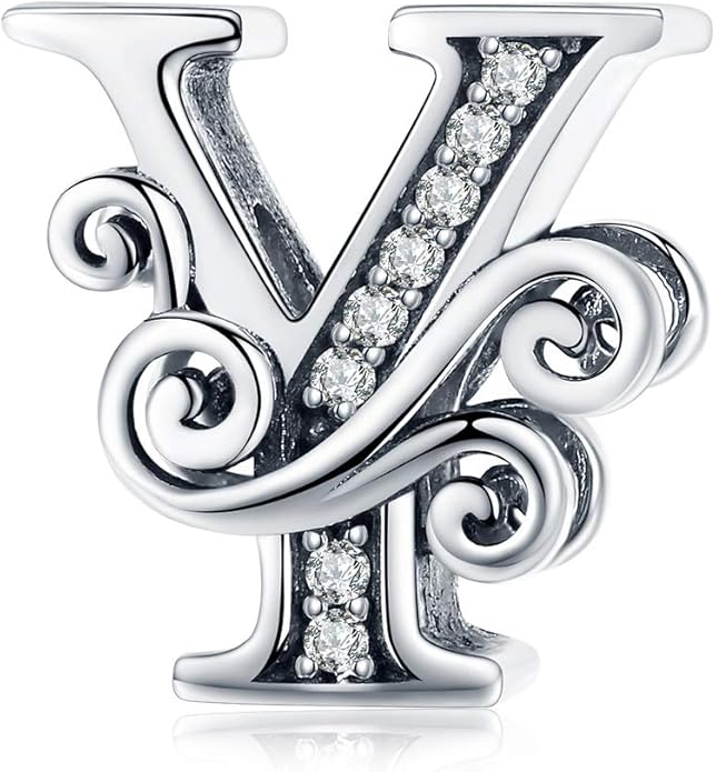 925 Sterling Silver Letter Charms for Pandora Bracelets Alphabet Initial Charms Beads Birthday Christmas Jewelry Gift for Women