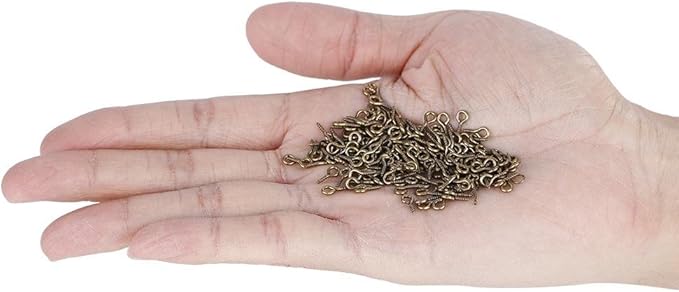 Pack of 200 Mini Eye Pins Hooks Eyelets Screw Hooks Threaded Bails Findings for Jewelry Pendant Making(Bronze)