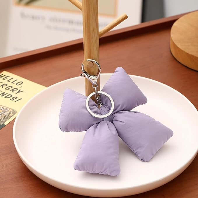 Pink Bow Keychain Bag Charms Y2K Bowknot Plaid Keychains Coquette Aesthetic Purse Handbag Backpacks Charms