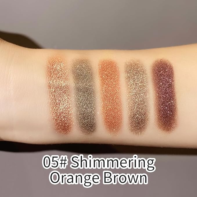 5 Color Eyeshadow Palette, Matte and Shimmer Powder Makeup, Highly Pigmented Blendable Shadows, Long-Lasting Waterproof, Natural Nude Brown Pink Shades C05