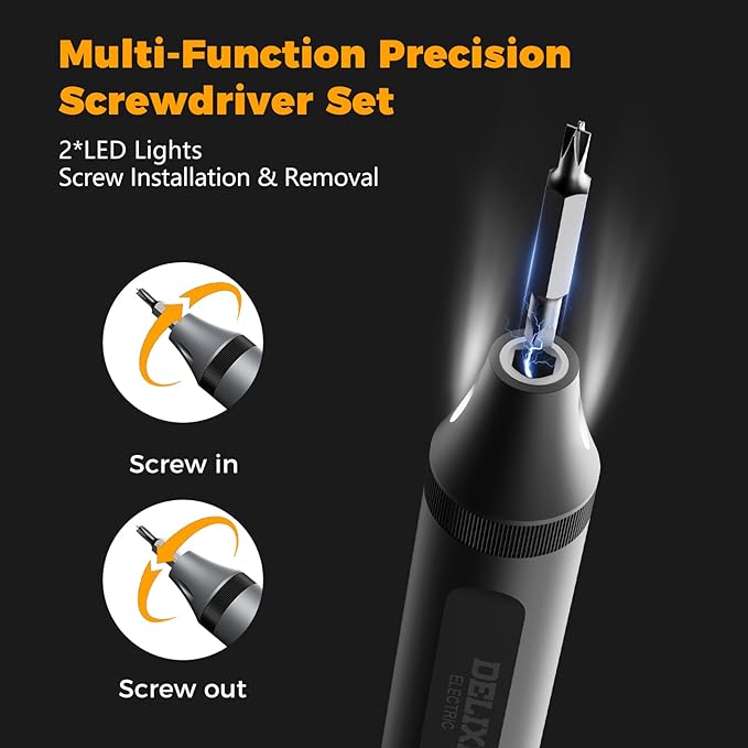 72 in 1 Electric Screwdriver Kit, 3.7V Dual-Head Precision Screwdriver Set with 3.5N.m Manual and 0.3N.m Mini Electric Screwdriver, Magnetic Case for Repair Cameras, Laptops, DIY Kits