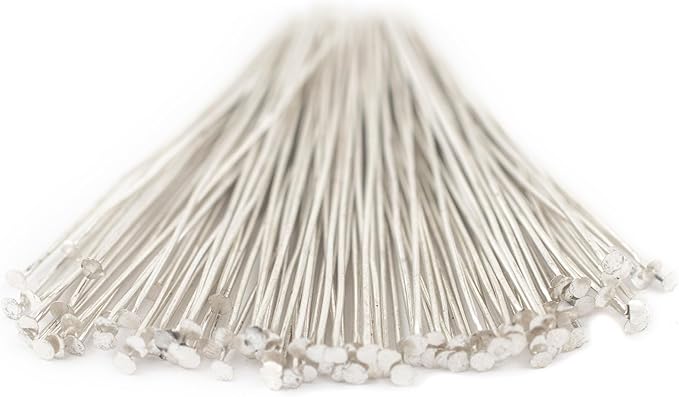 The Bead Chest Silver 21 Gauge 2.5 Inch Head Pins (Approx 100 Pieces)