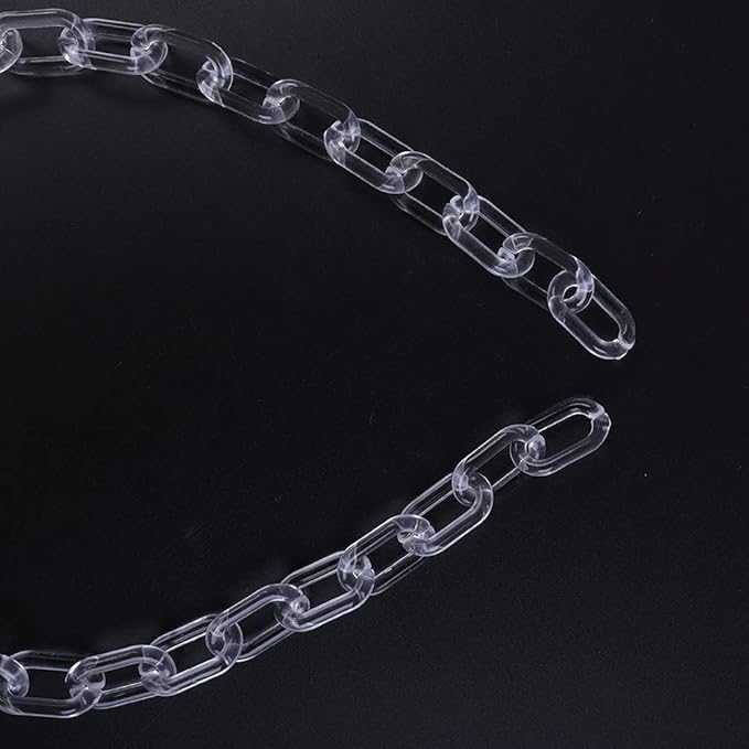 Wiwpar Long Acrylic Choker Necklace Paperclip Chain Necklace Minimalist Multicolor Chunky Chain Collar Necklace for Women (Clear)