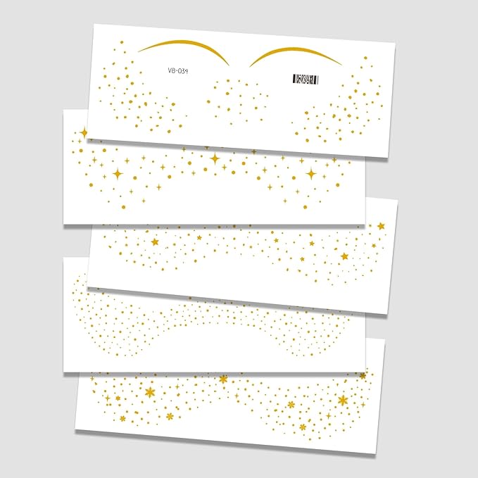 12 Pcs Gold Glitter Freckle Face Tattoo, Glitter Freckles Metallic Face Temporary Tattoo Sticker, Sparkle Makeup Patches Waterproof Gold Freckles Face Tattoos Stickers for Women Party Decor 654