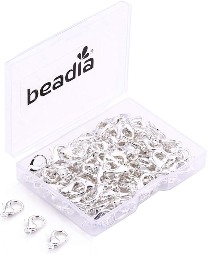 Alloy Lobster Clasps 12x6mm Silver Plated Lobster Claw Clasps for DIY Jewelry Making 150pcs