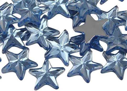 Allstarco Star Rhinestones Embelishments 15mm Flat Back Acrylic Plastic Gems for Jewelry, Crafts, Costumes, Invitations, Cosplay - 35 Pieces (Blue Sapphire Lite .LS)