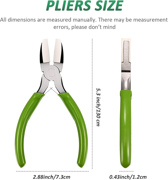 2 Packs Nylon Nose Pliers Double Nylon Pliers Carbon Steel Jewelry DIY Tools for Beading Looping Shaping Wire Jewelry Making and Other Crafts, 5.3 Inch