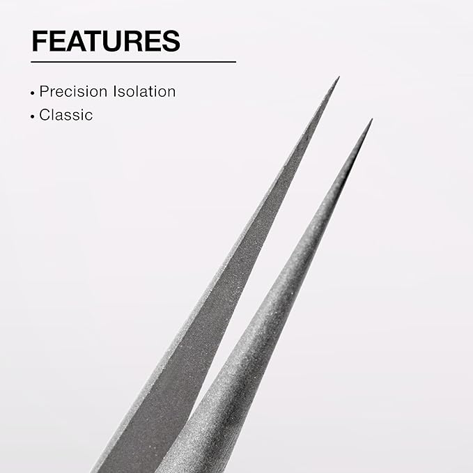 Curacoro Lash Tweezers for Eyelash Extensions - LashSmith Straight Isolation Tweezer for Classic Lashes and Effortless Precision