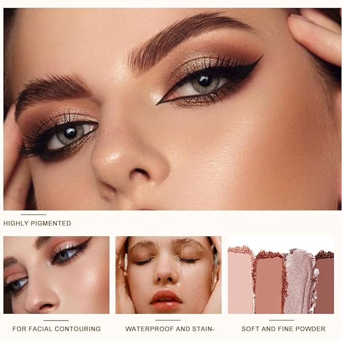 Eyeshadow Palette, Soft Matte & Romantic Shimmer, High Pigment, Smooth Texture, Easy to Blend, No Fallout, Can Be Used, Eyelids, and Nose for a More Radiant, Clear, and Flawless Finish-3#
