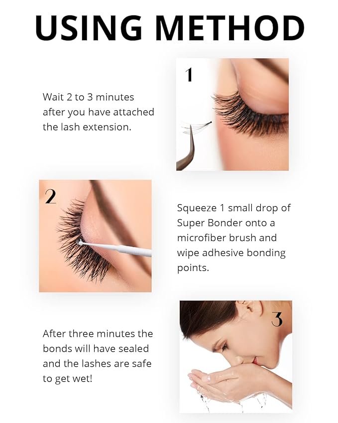 Super Bonder for Eyelash Extension Longer Retention Lash Glue Accelerator Eyelash Bonder for Lash Extensions Lash Sealant Lash Bonder Adhesive Companion Eyelash Extension Bonder -15ML