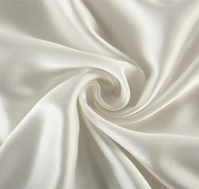 Mulberry Silk Pillowcases Set of 2, Hypoallergenic Satin Pillow Covers for Hair and Skin, with Hidden Zipper, Both Side 100% 19 Momme Silk (White,Standard)