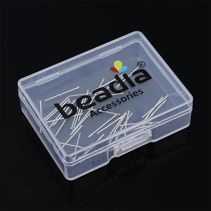 925 Sterling Silver Flat Head Pins 0.5x15mm 40pcs for Jewelry Making Findings