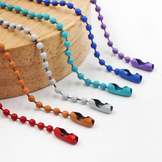 SourceTon 100Pcs Plastic Snap Clasps + 50Pcs Metal Ball Chains Kit | Adjustable Jewelry Connectors, Keychain Hooks, Backpack Clips | Assorted Colors for DIY Crafting