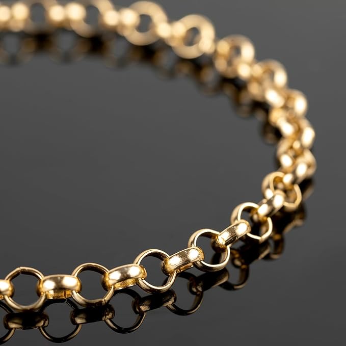 UMAOKANG 16.4 Feet Gold Plated Chains for Jewelry Making Lightweight Aluminum Circle Chain Necklace DIY Jewelry Making Supplies Findings
