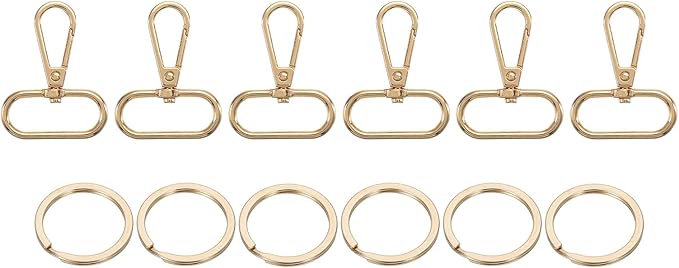 uxcell 12 Pcs Swivel Clasp Hook, 1.26" Purse Snap Clasps Detachable for Bag, Dark Gold
