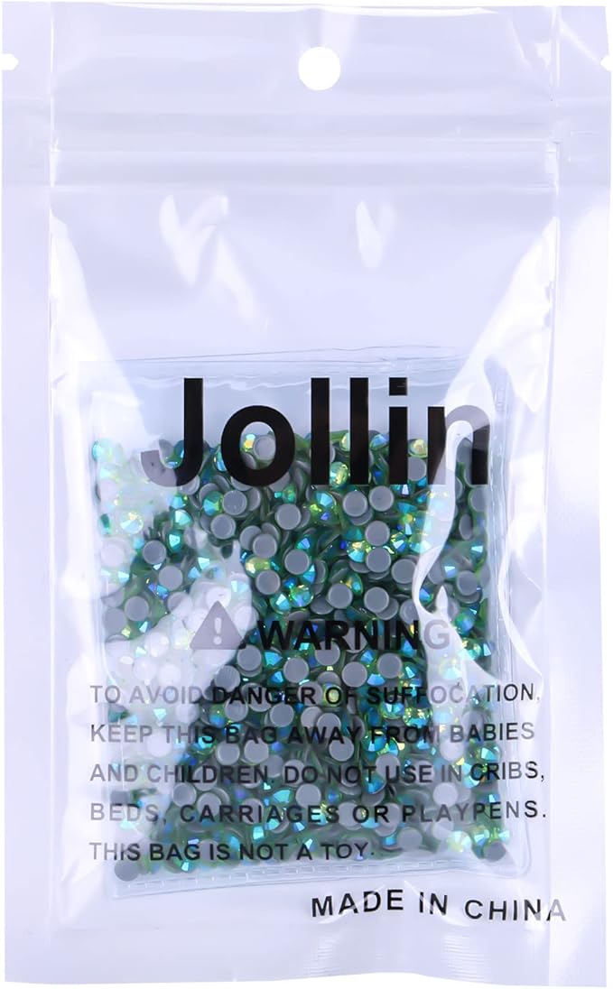 Hot Fix Crystal Flatback Rhinestones Glass Diamantes Gems 4.0mm(16ss 1440pcs, Light Green AB)