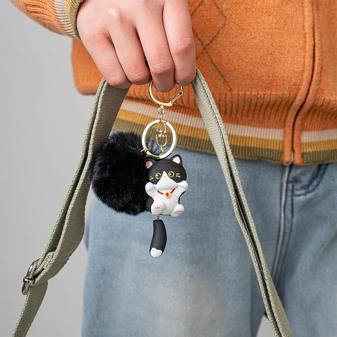 Cat Keychain bag charms for handbags Cute Keychains for Women Kawaii Cat Backpacks Accessories cat plush keychain