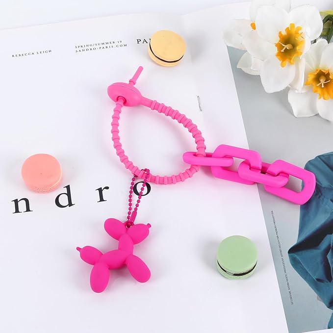 Cute Balloon Dog Keychain, Purse Bag Backpack Charms Girl Keychains Accessories Keyrings Car Key Chain