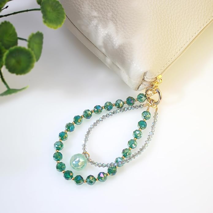Phone Wrist Strap,Crystal Phone Chain Wristlet,Bracelet Wrist Lanyard,Cute Beaded Bag Charms,Decorative Purse Chain