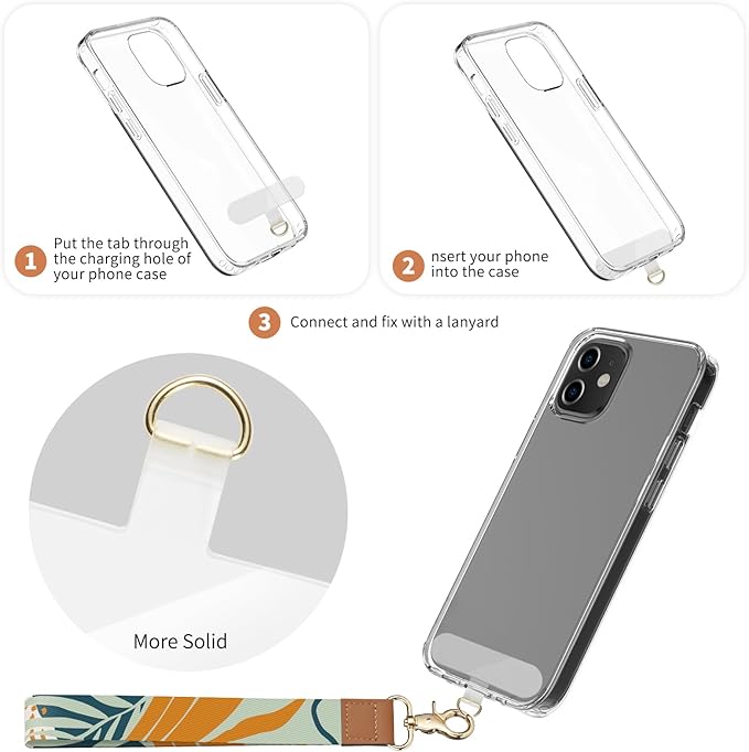 2 Pack Phone Wrist Strap Keychain，Cell Phone Lanyard，for Key Chains Car Keys ID Badges Wallet Camera Wrist Strap