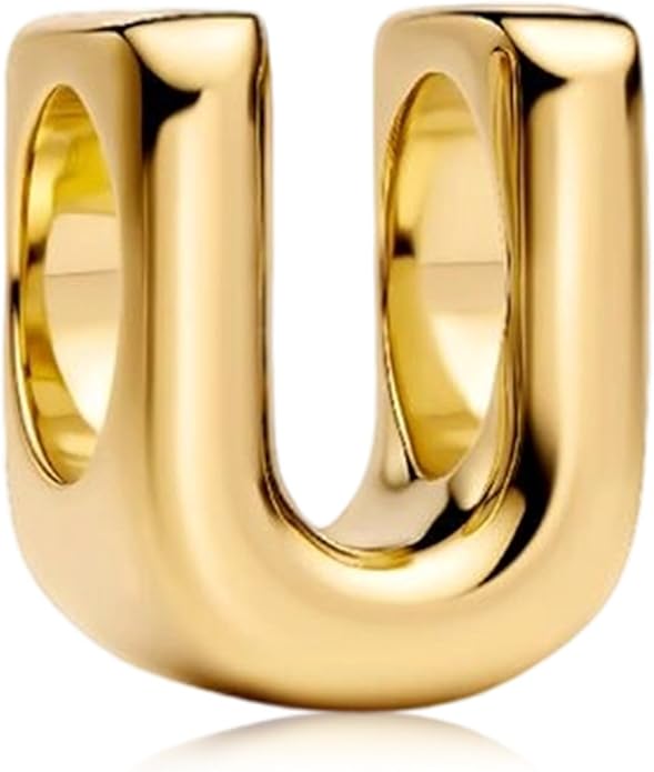 S925 A-Z 14K Gold Plated Initial Letter Alphabet Charms for Pandora Bracelets and Necklaces Women, Gifts for Couple Family Friend on Birthday Anniversary Christmas Mothers Valentine's Day Grad