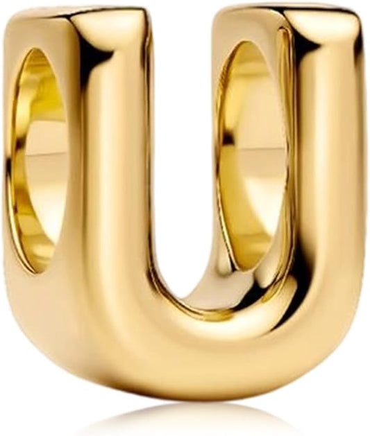 S925 A-Z 14K Gold Plated Initial Letter Alphabet Charms for Pandora Bracelets and Necklaces Women, Gifts for Couple Family Friend on Birthday Anniversary Christmas Mothers Valentine's Day Grad