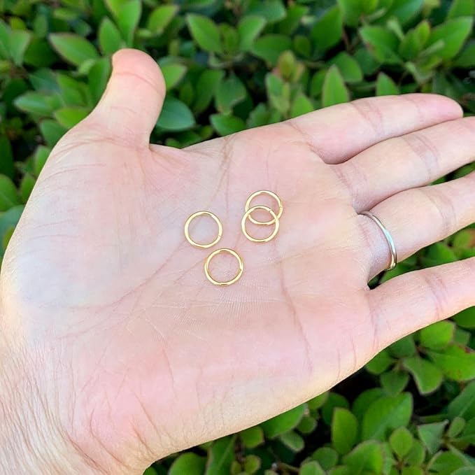 50pcs 10mm Open Jump Ring O Ring Connector (Strong Wire 1mm/18 Gauge) 18K Yellow Gold Plated Brass for DIY Craft Jewelry Making CF84-10