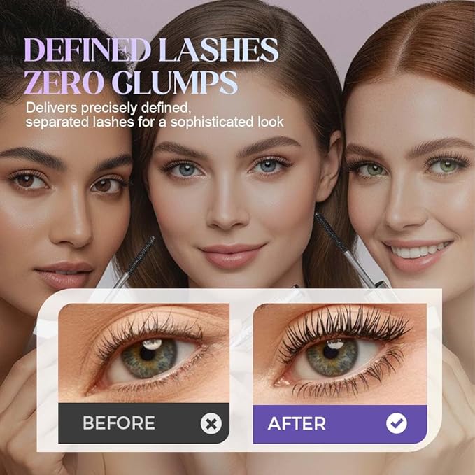 Eyelash Primer, Lash Base for Volume & Length, Waterproof Curl Hold, Non-Smudge, Natural Finish, Mascara Prep (1PC)