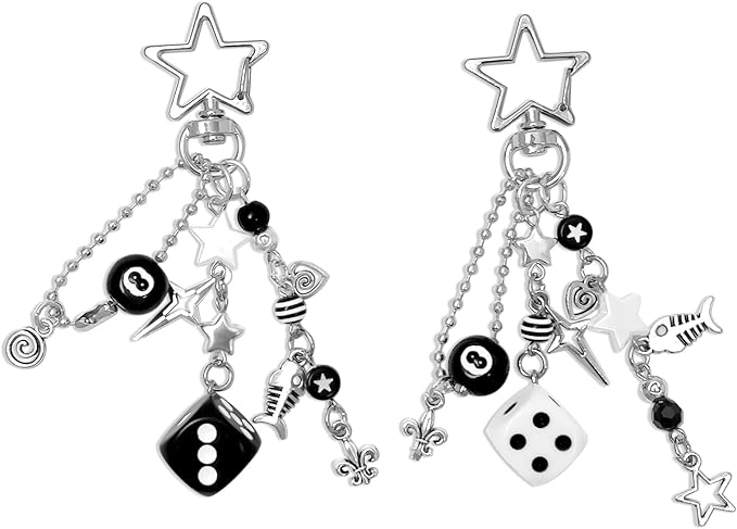 Y2K Aesthetic Keychains for Women Cute Flowers Star Cake Jellyfish Keychins Charms Kawaii Bag Purse Decor