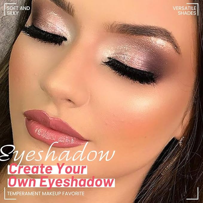 4-Color Neutral Nude Eyeshadow Palette – Matte & Shimmer Champagne Rose, Soft Taupe, Plum Brown & Silver Taupe Shades, High Pigment Blendable Mini Eye Shadow Kit for Daily Soft Glam & Blue Green Eyes