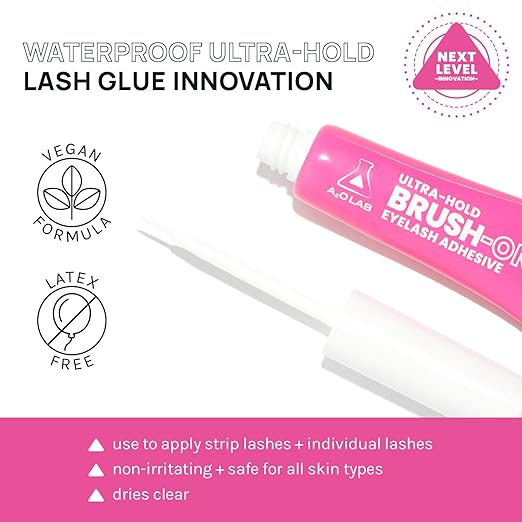 A2O Lab Ultra-Hold Brush-On Eyelash Adhesive, Clear, Waterproof, Latex-Free (1)