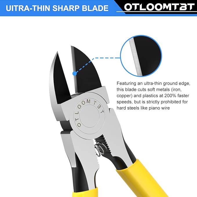 6-In and 5-In 2 PCS Ultra Sharp Compact Wire Cutters with Long Flat Nose Pliers Ideal for Cutting Crafts, Flowers, Plastics, Appliances and Any Clean Cutting Needs Powerful Wire Cutter