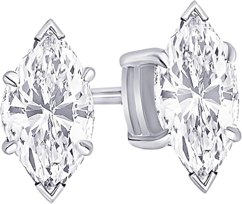 Houston Diamond District 1 to 10 Carat IGI Certified LAB GROWN Diamond Stud Earrings for women 4 Prong Push Back (E/F Color VS2/SI1 CLARITY)