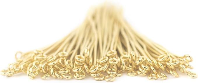 The Bead Chest Gold 21 Gauge 2 Inch Eye Pins (Approx 100 Pieces)