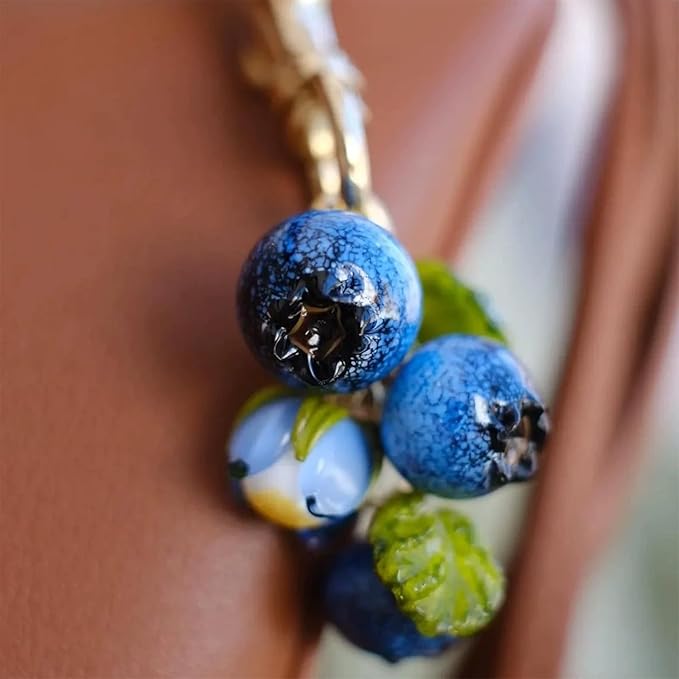 Blueberry Keychain Fruit Bag Charms Purse Charms for Handbags Tote Bags Cute Blue Fruit Accessories Gifts for Women