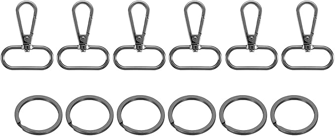 uxcell 12 Pcs Swivel Clasp Hook, 1.26" Purse Snap Clasps Detachable for Bag, Grey