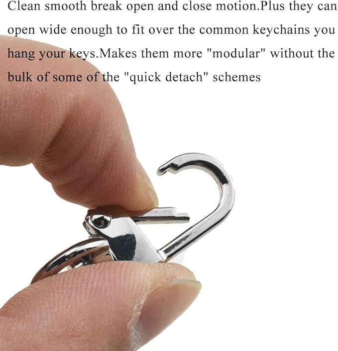 Hahiyo 34mm Length Swivel Lobster Clasp One Handed Operation Strong Hinge Smooth Locking Motion Zinc Alloy Push Gate Trigger Snap Hook Buckles Silver 6 PCS for Crossbody Purse Chain Connect Key Fobs