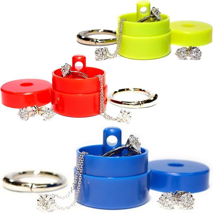 Lion Latch Travel Jewelry Box Case, Ring Holder on Shark Tank - Ring Holder for Women Girls with Keychain, Small Jewelry Organizer Boxes, Portable Ring Keeper Key Chain, Jewelry Storage Case