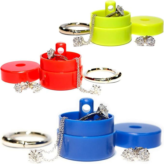 Lion Latch Travel Jewelry Box Case, Ring Holder on Shark Tank - Ring Holder for Women Girls with Keychain, Small Jewelry Organizer Boxes, Portable Ring Keeper Key Chain, Jewelry Storage Case