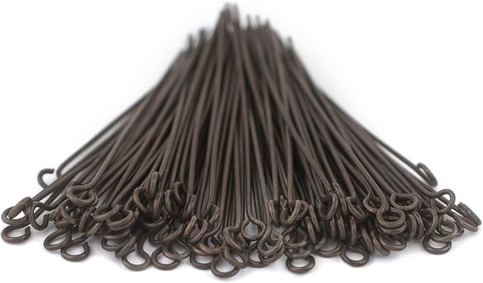The Bead Chest Antiqued Brass 21 Gauge 2 Inch Eye Pins (Approx 100 Pieces)